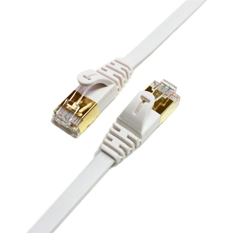 Length with Shielded RJ45 Connectors 5m Gold-Plated CAT7 Flat Ethernet 10 Gigabit Two-Color Braided Network LAN Cable for Modem Router LAN Network 